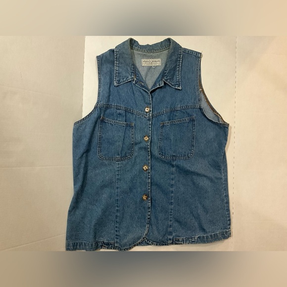 Vintage Stanley Morgan Women’s Blue Jean Vest XL or 2XL - Picture 1 of 16